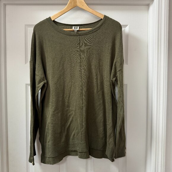 Anne Klein Olive Green Long Sleeve Cotton Viscose blend sweater size XL - Picture 1 of 10